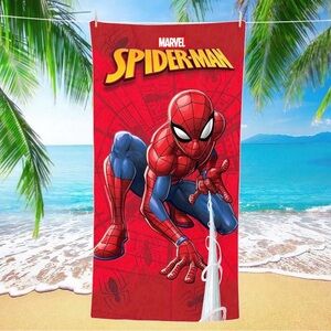 Marvel Spider-Man Beach Towel 27.5 x 55 Inches Kids Pool Bath Towel Red